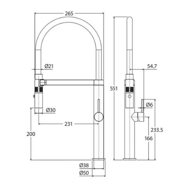 Fienza Kaya Pull Down Sink Mixer Matte White