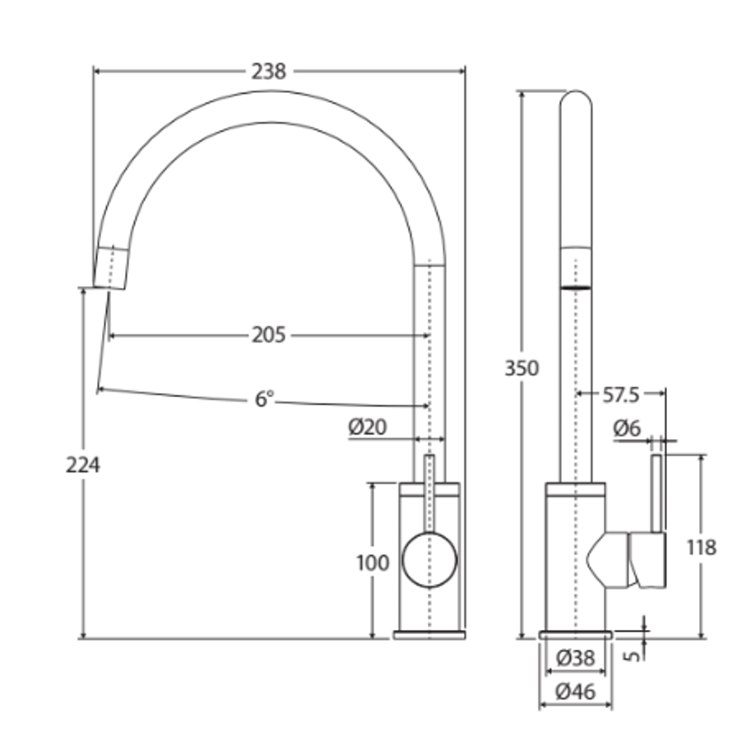Fienza Kaya Sink Mixer - Brushed Nickel