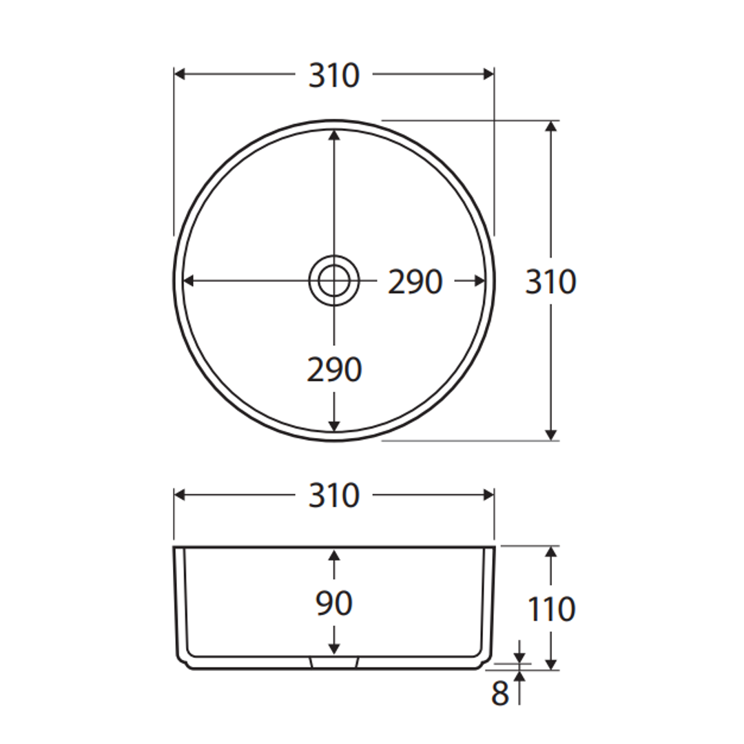 Fienza Reba Mini Above Counter Basin