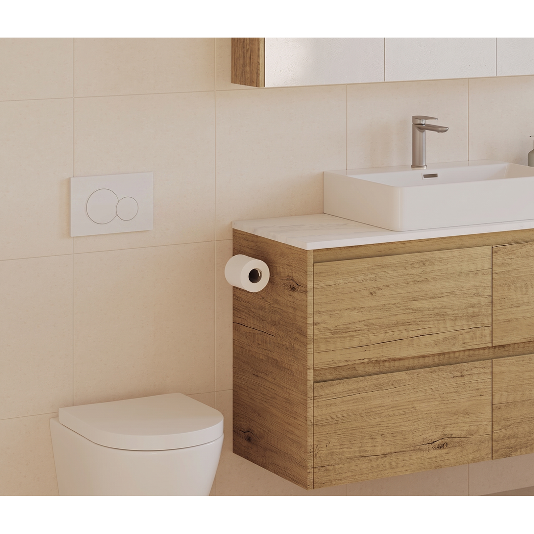 Fienza Sigma Matte White Round Button Flush Plate Suits Geberit Sigma Cistern