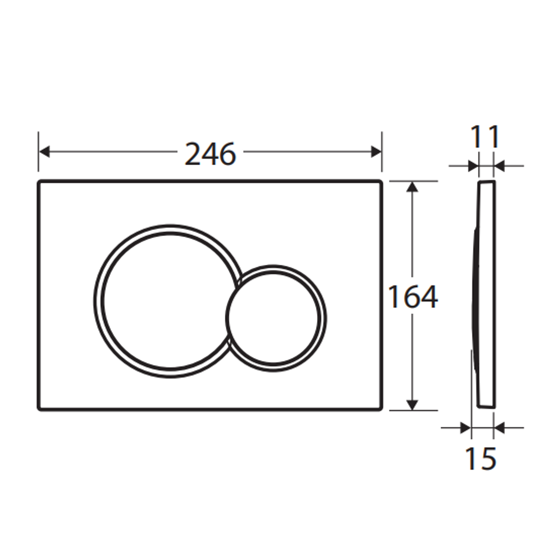 Fienza Sigma Matte Black Round Button Flush Plate Suits Geberit Sigma Cistern