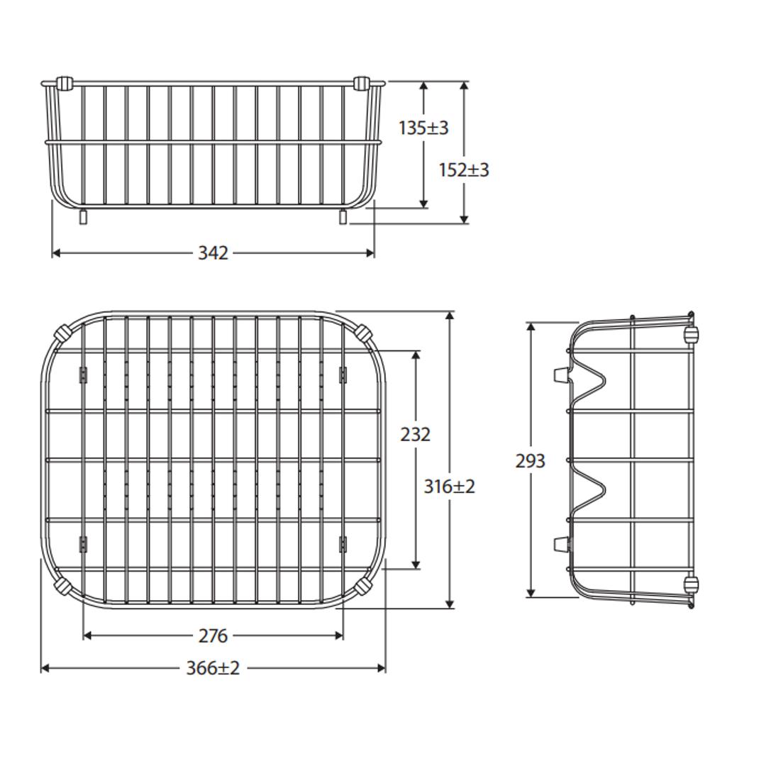 Fienza Tiva Wire Basket 366X316X152mm Suits 68102 & 68104 & 68105 & 68106