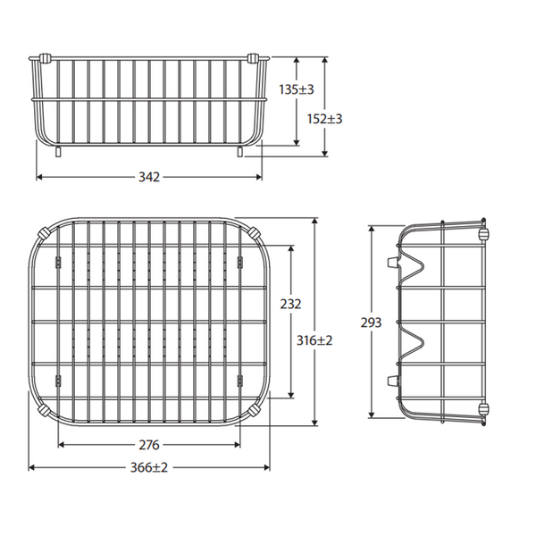 Fienza Tiva Wire Basket 366X316X152mm Suits 68102 & 68104 & 68105 & 68106