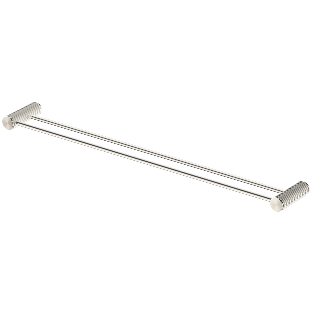 Bella Vista Mica Fluted Double Towel Rail Brushed Nickel
