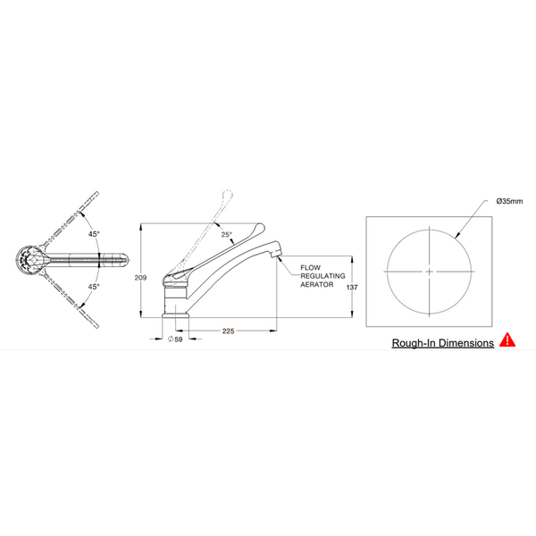 Galvin Tm-Snkxd Clinilever Chrome Plated Hospital Single Lever Sink Mixer 250Mm Reach