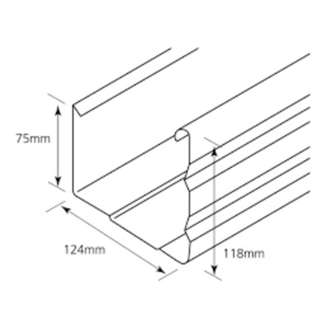 Stramit Easiflow Gutter C/Bond Cut Per Mt  Xx Standard Colours