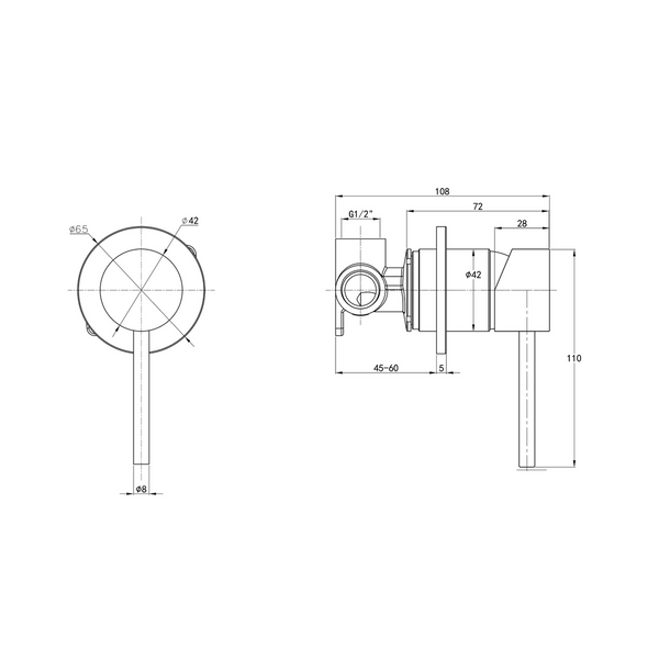 Linsol Gigi S3 Wall Mixer Brushed Nickel