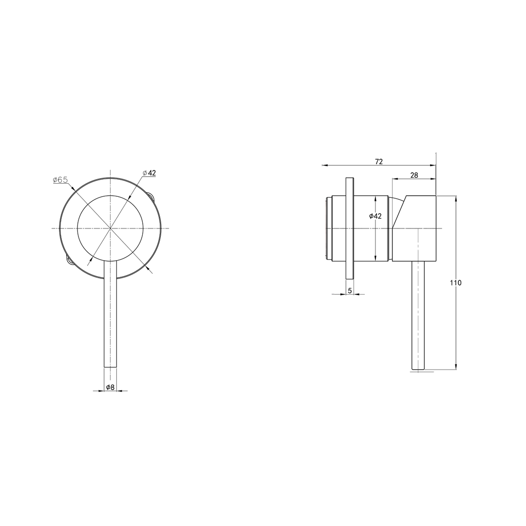 Linsol Gigi S3 Wall Mixer Trim Kit Matte Black