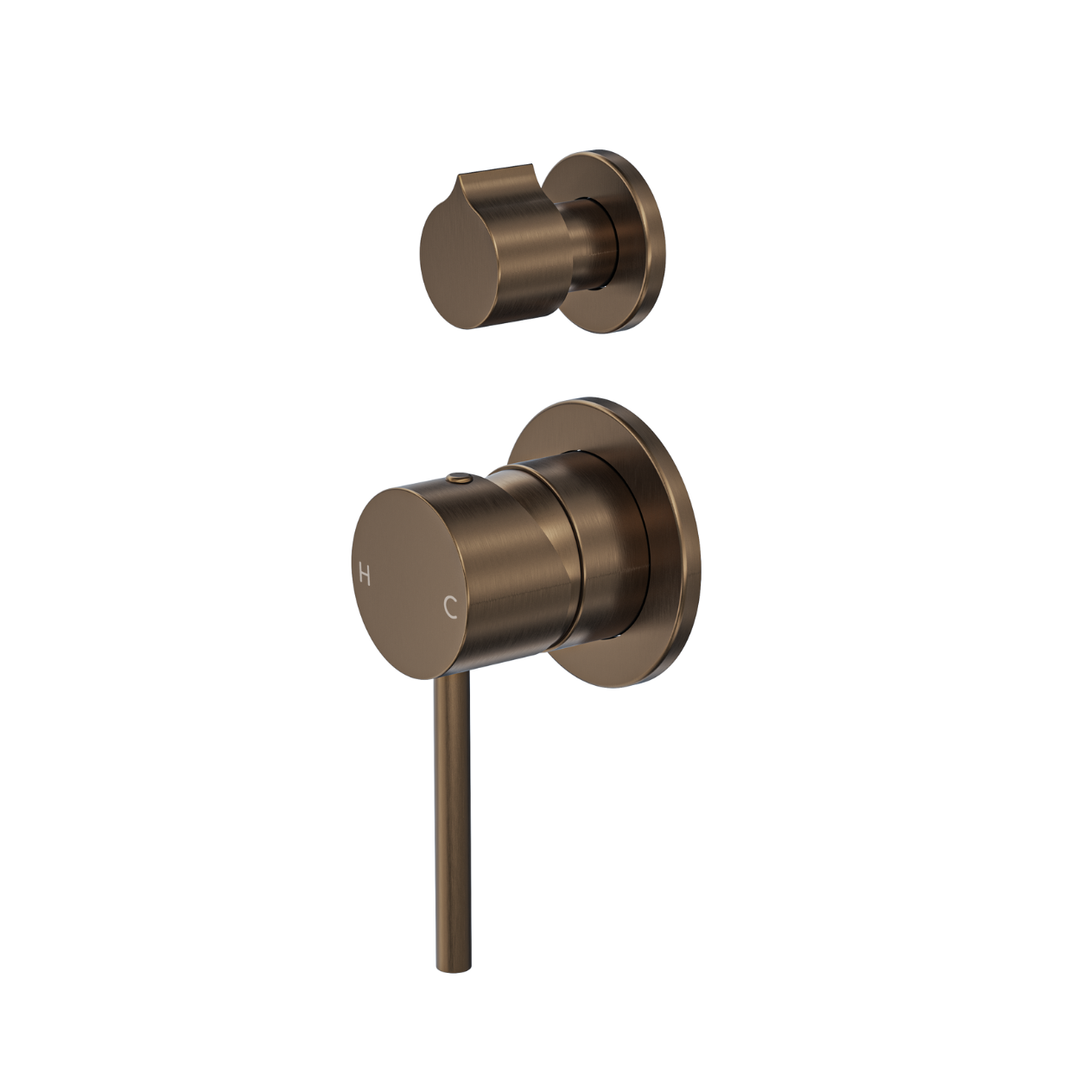 Linsol Gigi S3 2-Plate Wall Mixer With Divertor Aged Bronze