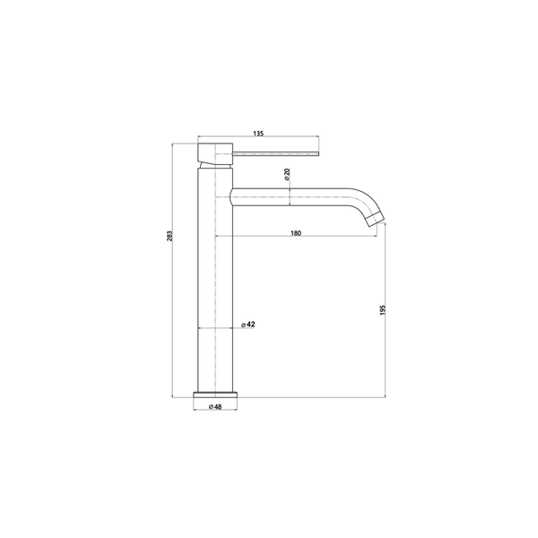 Linsol Gigi S3 Tall Basin Mixer Gunmetal