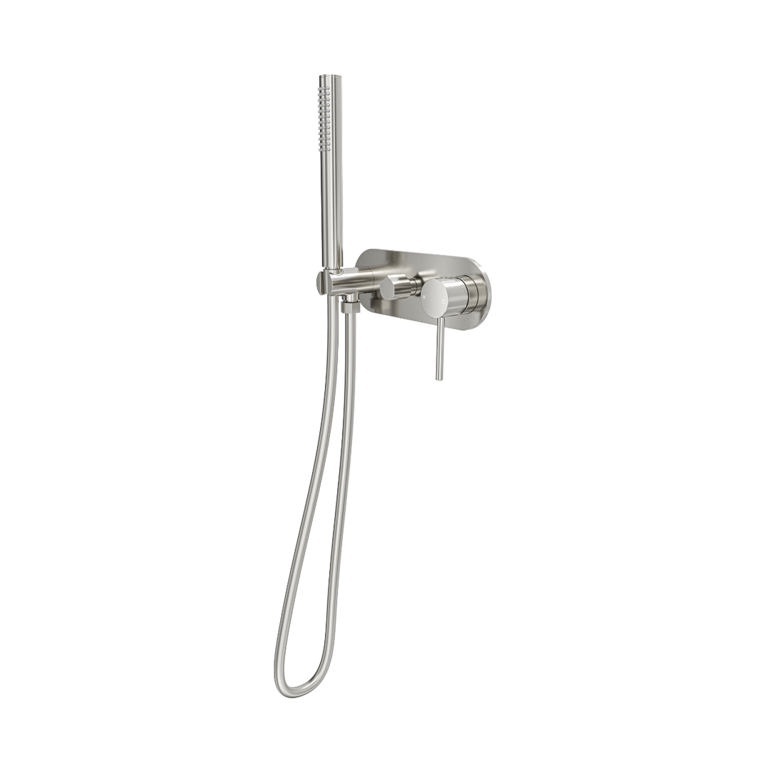 Linsol Gigi S3 1-Plate Wall Mixer With Hand Shower Trim Kit Brushed Nickel