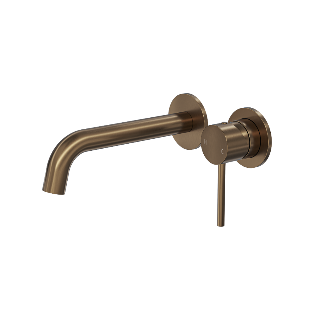 Linsol Gigi S3 2-Plate Wall Basin Or Bath Mixer Trim Kit Aged Bronze