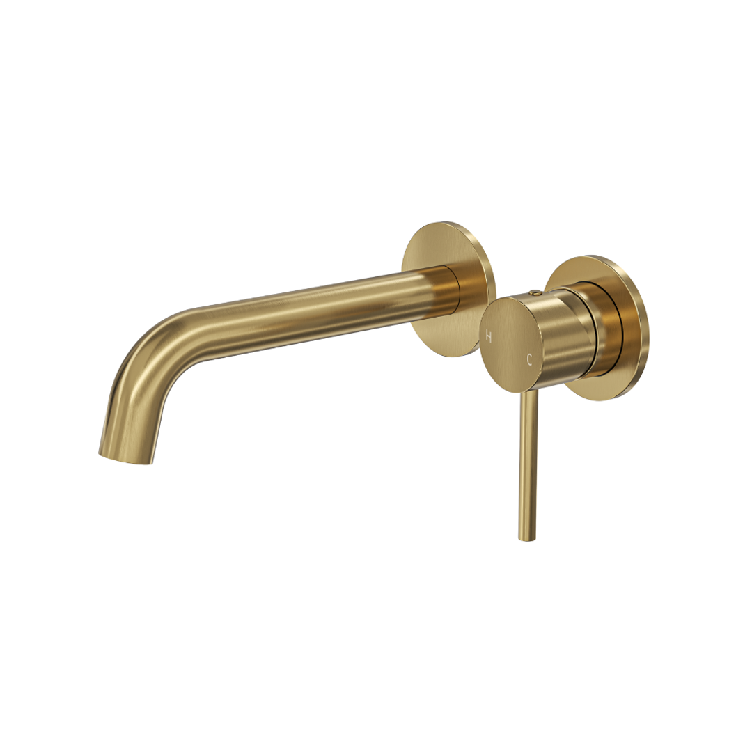 Linsol Gigi S3 2-Plate Wall Basin Or Bath Mixer Trim Kit Brushed Brass