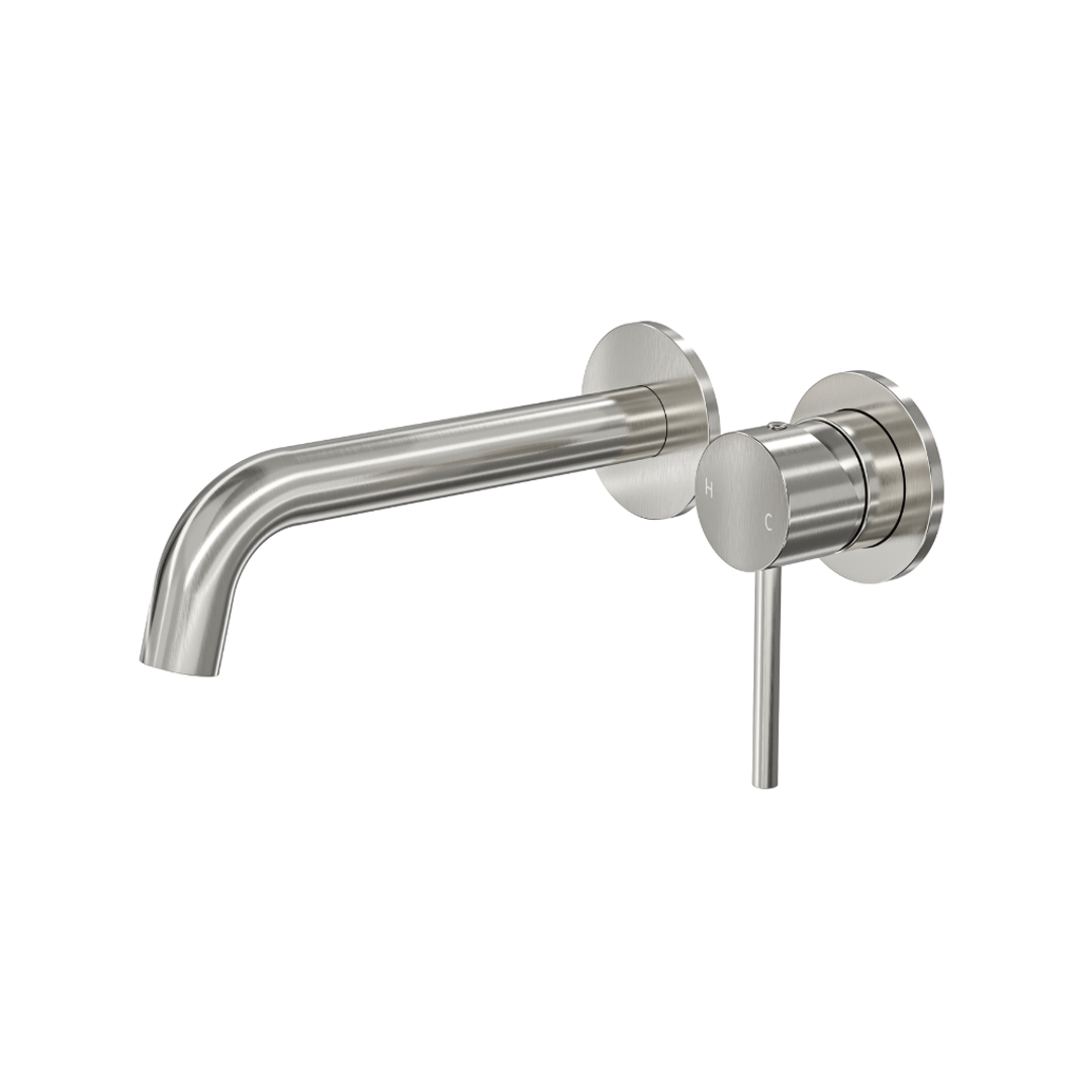Linsol Gigi S3 2-Plate Wall Basin Or Bath Mixer Trim Kit Brushed Nickel