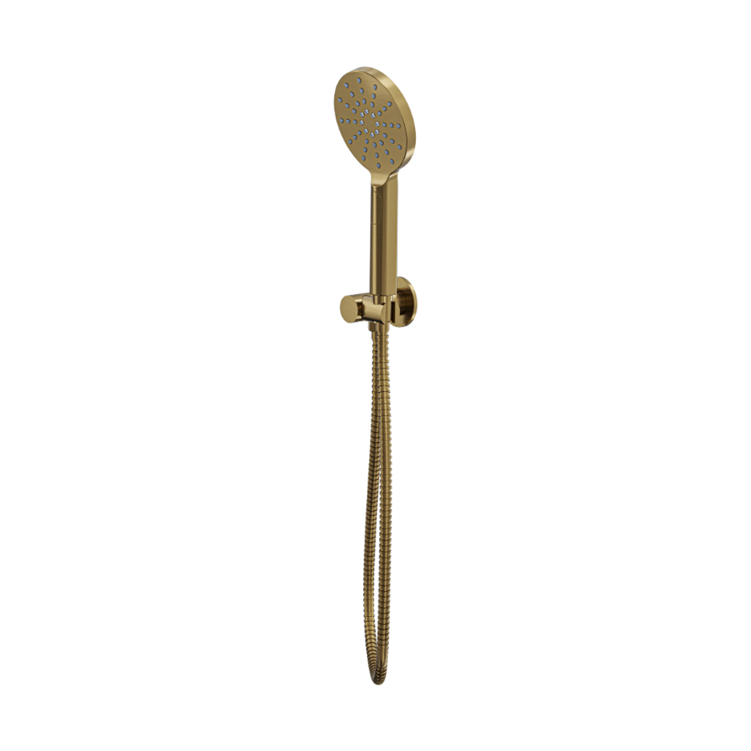 Linsol Giulia Swivel Wall Bracket Set With Multifunction Handpiece Brushed Brass