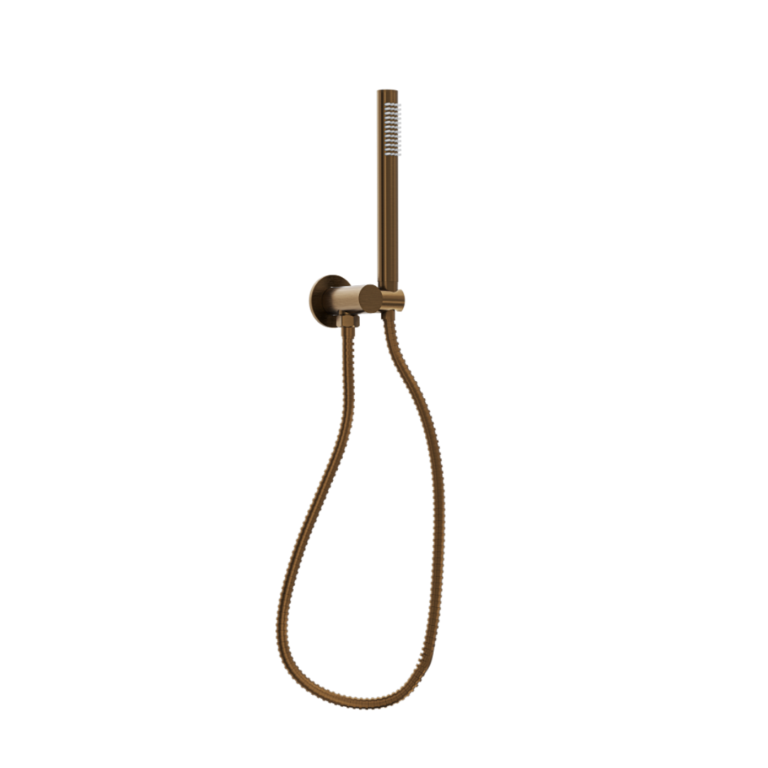Linsol Giulia Swivel Wall Bracket Set With Slim Handpiece Aged Bronze