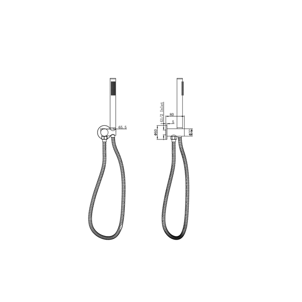 Linsol Giulia Swivel Wall Bracket Set With Slim Handpiece Gunmetal