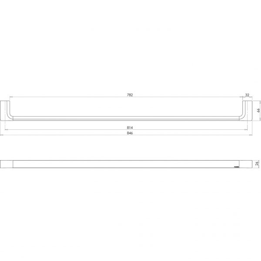 Phoenix Gloss Single Towel Rail 800mm Chrome Gs802