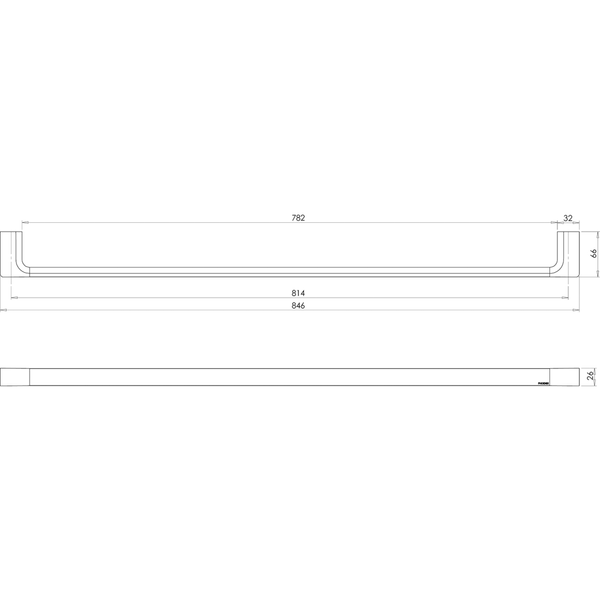 Phoenix Gloss Double Towel Rail 800Mm Brushed Bronze