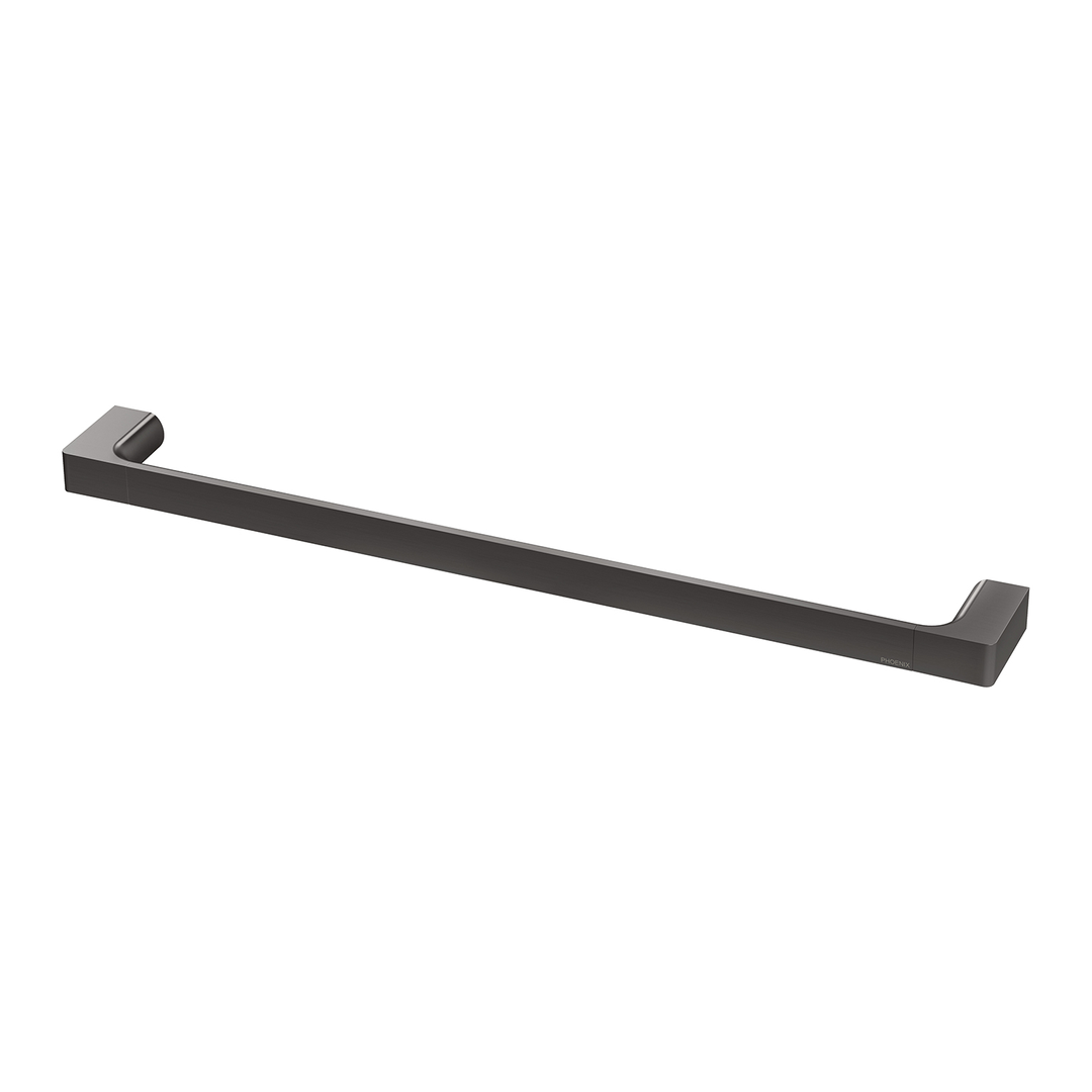 Phoenix Gloss Single Towel Rail 600Mm Brushed Carbon