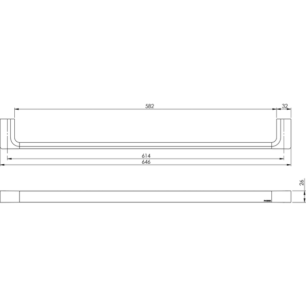 Phoenix Gloss Single Towel Rail 600Mm Brushed Bronze