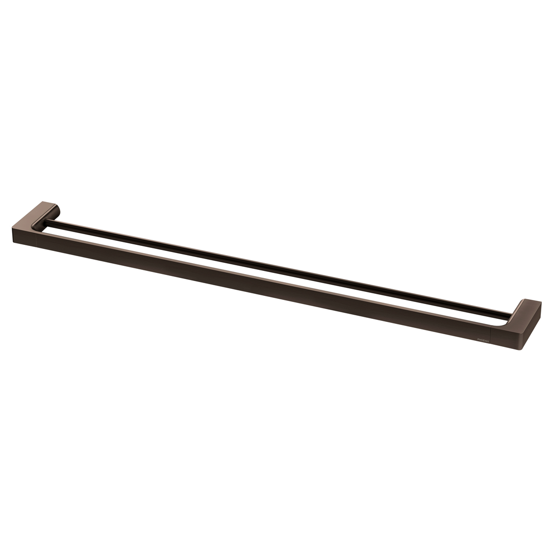 Phoenix Gloss Double Towel Rail 800Mm Brushed Bronze