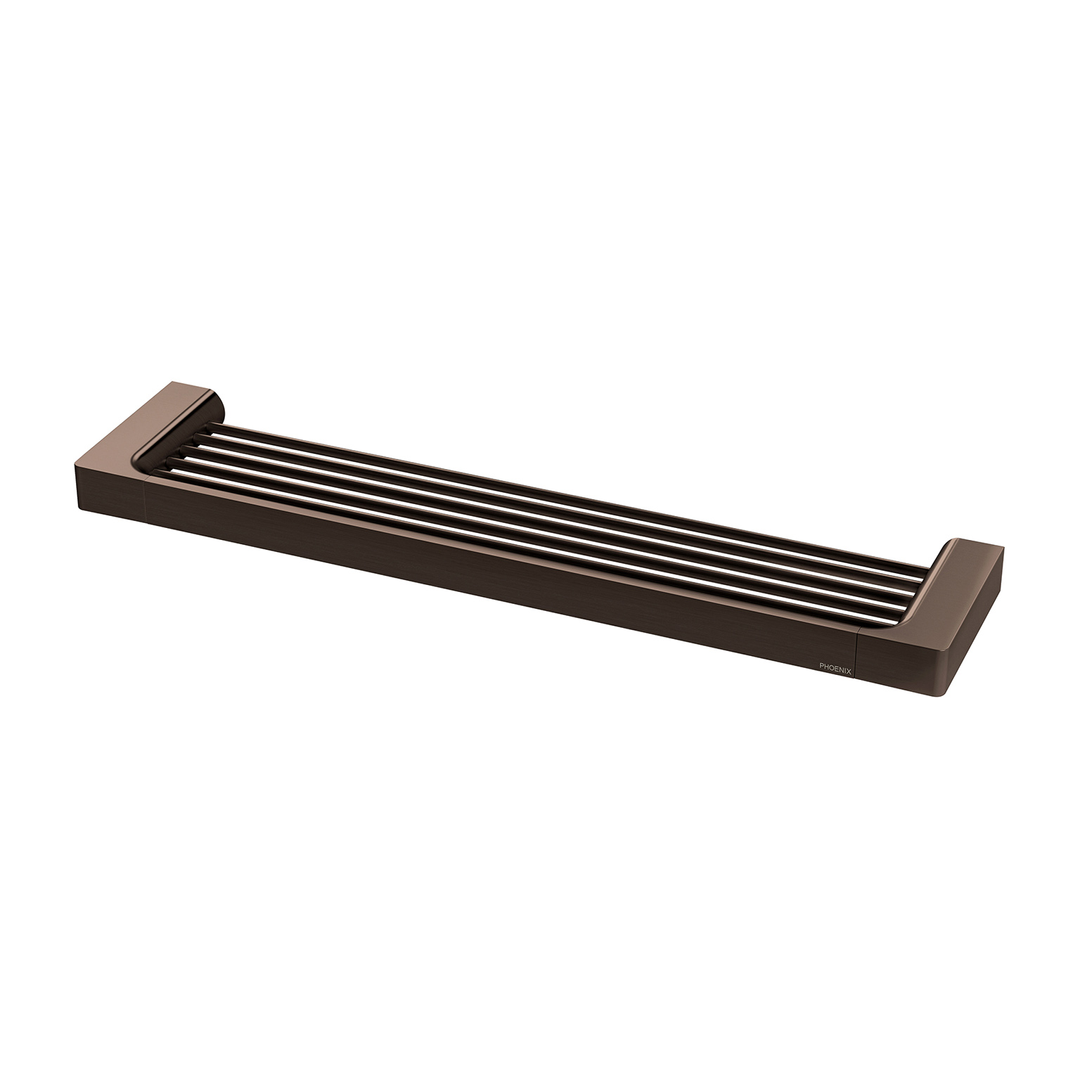 Phoenix Gloss Shower Shelf Brushed Bronze