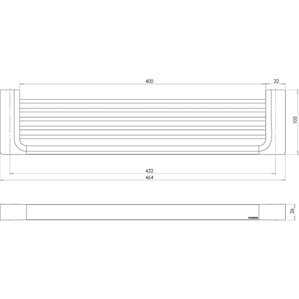 Phoenix Gloss Shower Shelf Brushed Bronze