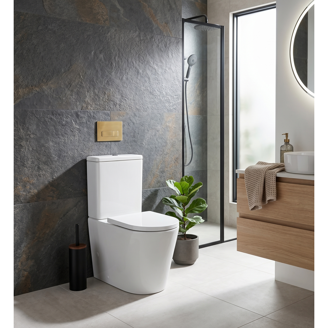 Johnson Suisse Venezia Tornado Flush To Wall Comfort Toilet Suite Incl Sc Seat