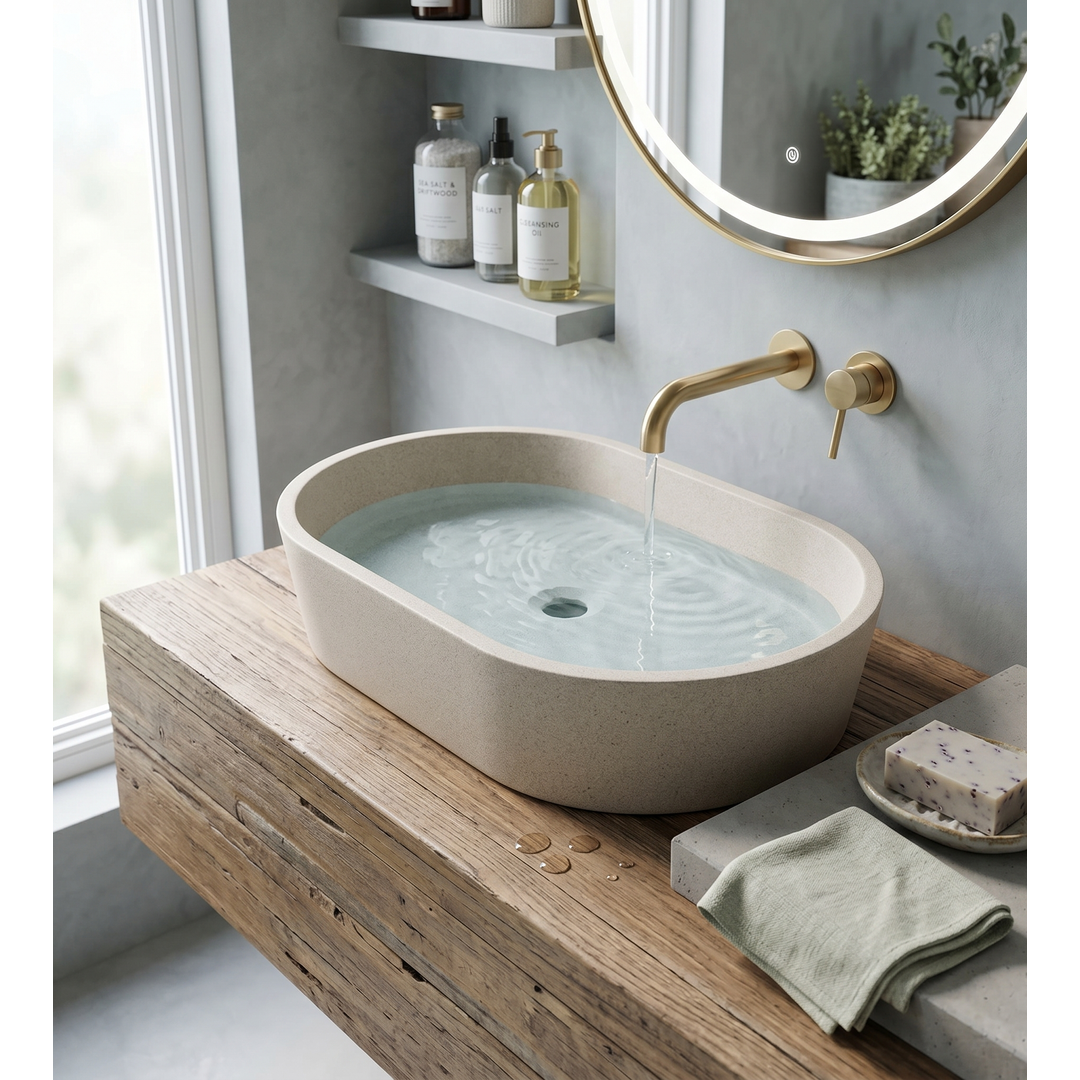 Otti Clayton Oval 600X350X120 Concrete Sand Basin