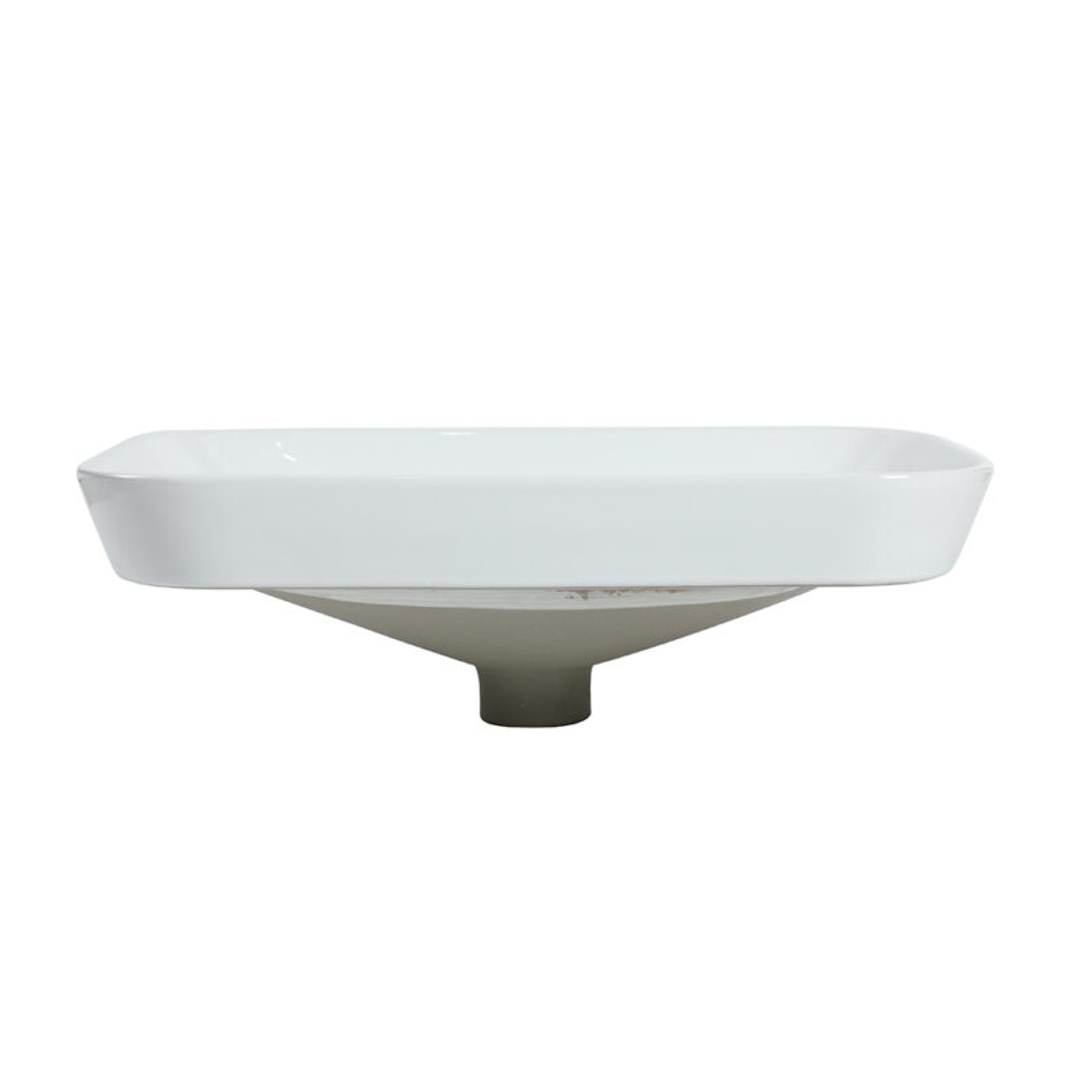 Zumi Goccia Basin 515X340X155Mm Gloss White With 40Mm Gloss White Pop Up Waste & Adaptor
