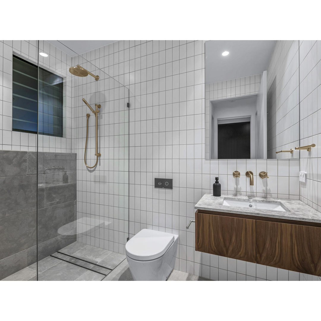 Meir Round Wall Shower Arm 400Mm Tiger Bronze