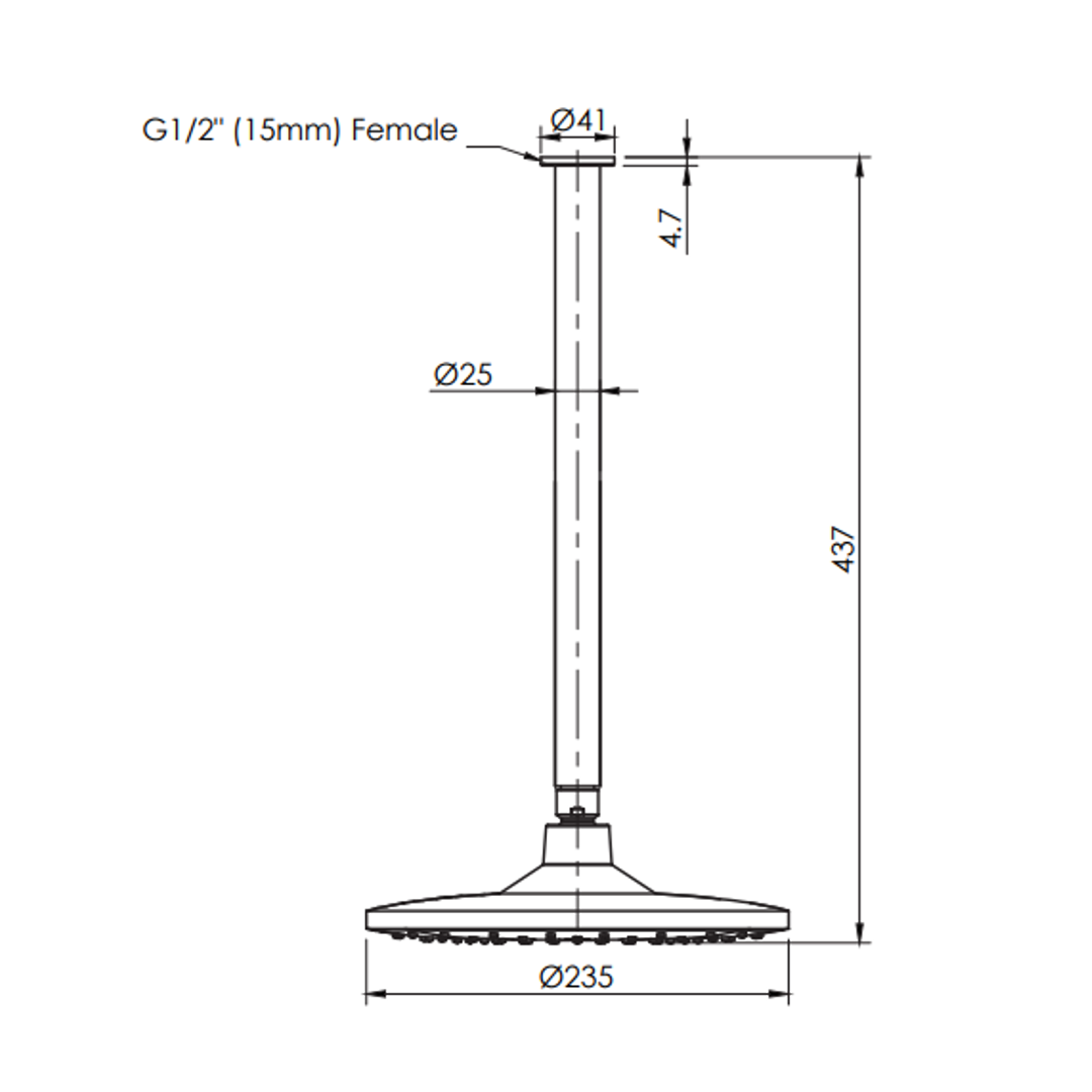 Greens Corban Ceiling Shower 437mm Arm Chrome 1930020