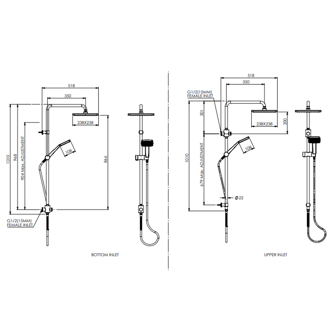 Greens Glide Syntra Rainboost Twin Rail Shower Chrome