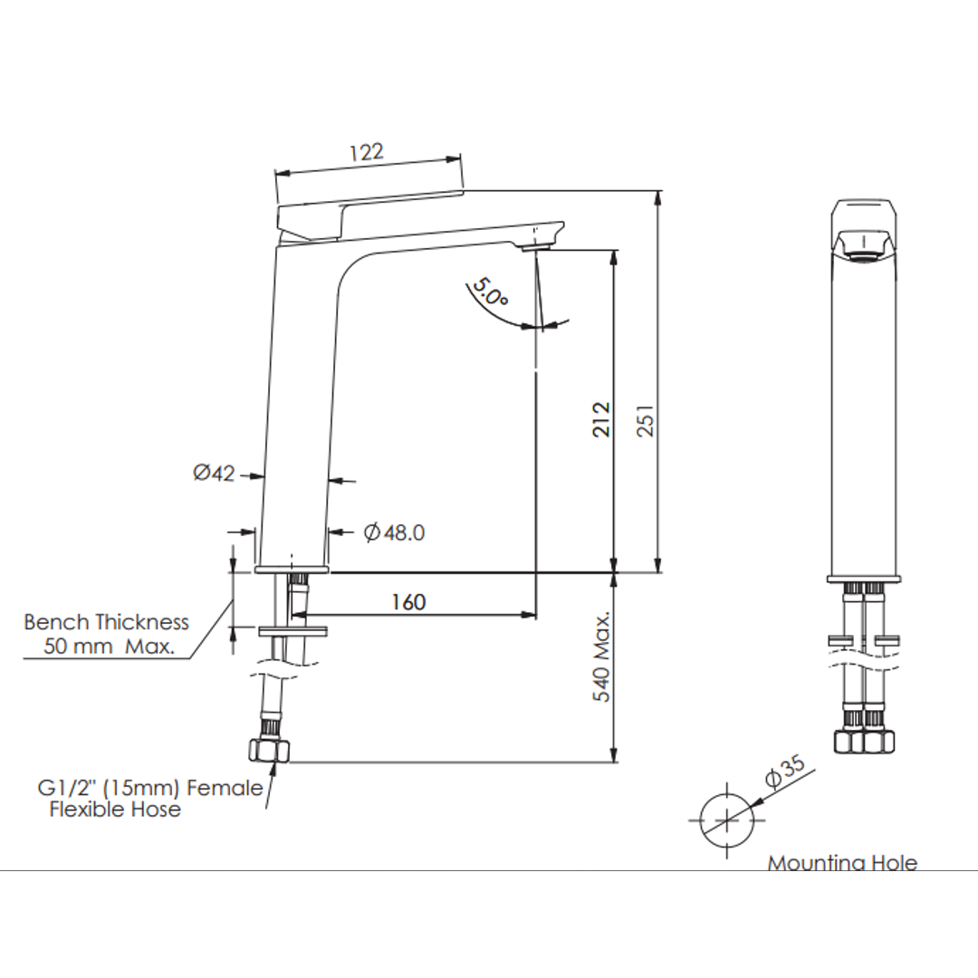 Greens Novi Basin Mixer Tall Chrome