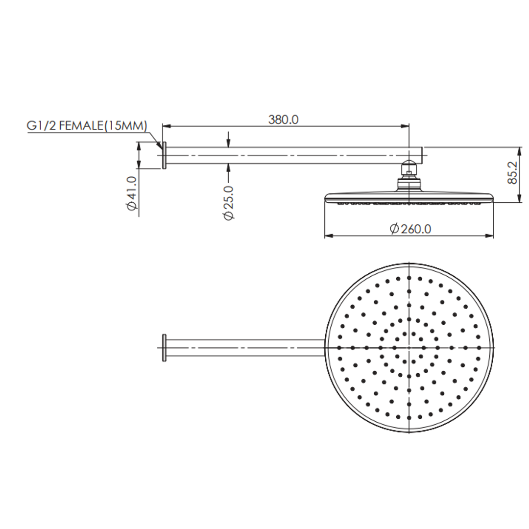 Greens Rocco Wall Shower Chrome