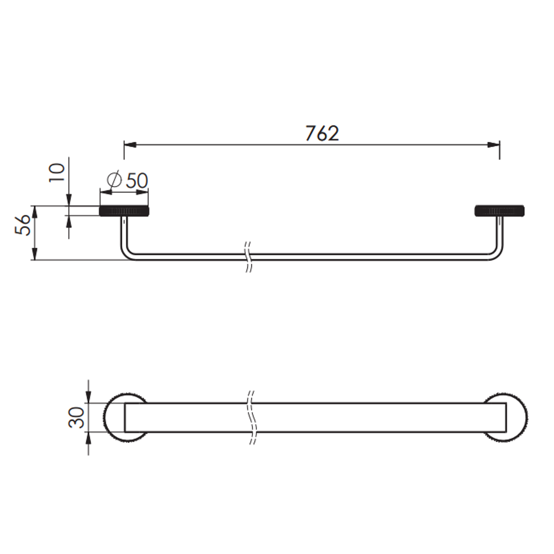 Greens Venza Towel Rail Pvd Brushed Brass