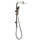 OTTI TWIN SHOWER ON RAIL SQUARE GUN METAL 10 SHOWER HEAD