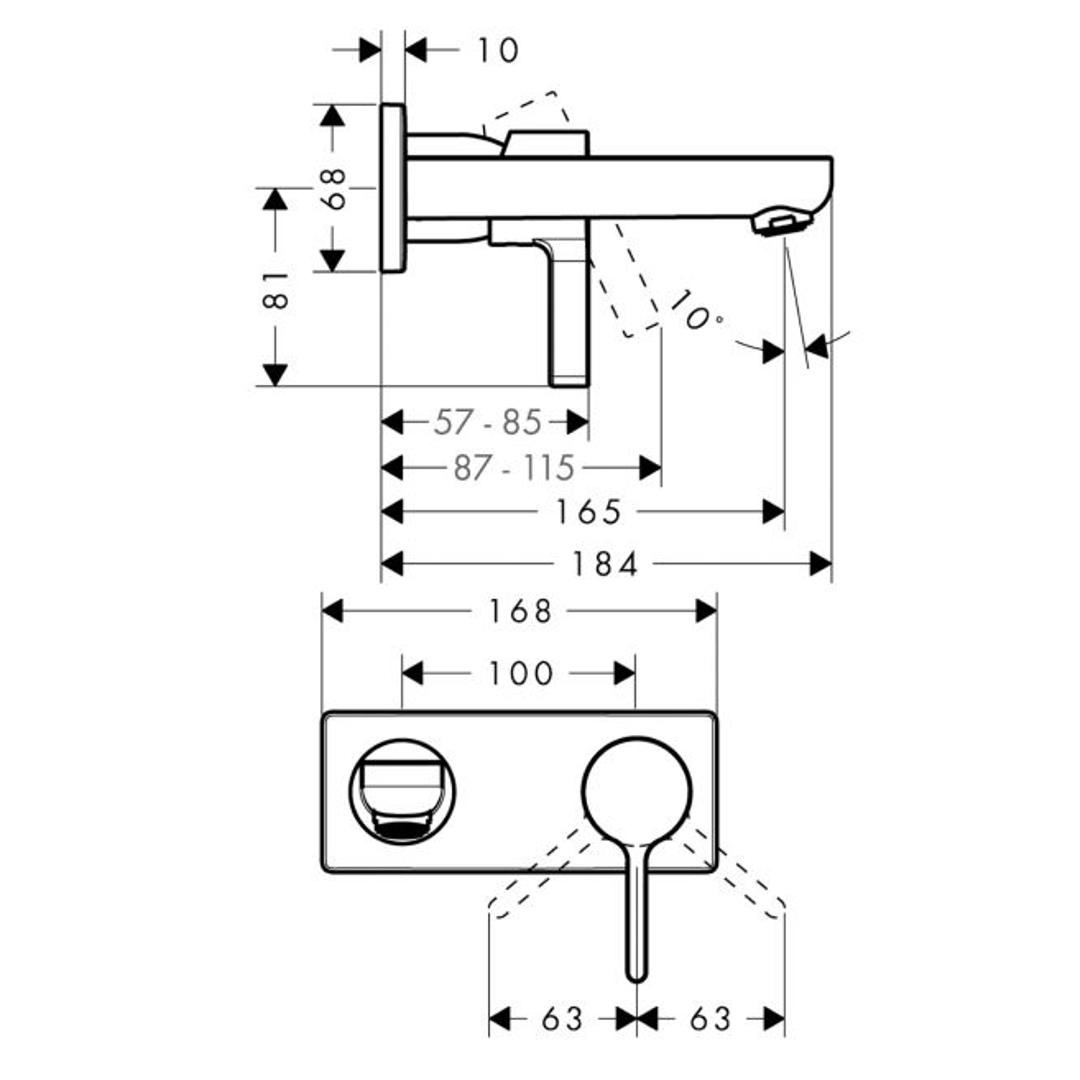 Hansgrohe Metris S Wall Mounted Basin Mixer Cp 31162000 *Needs 13622180