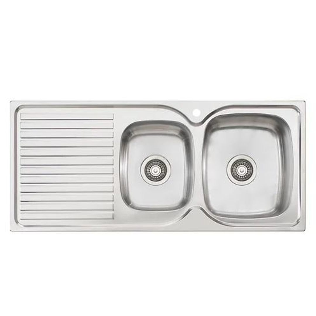 Oliveri Harmony Sink 1 & 3/4 Bowl With Drainer 1TH Right HB