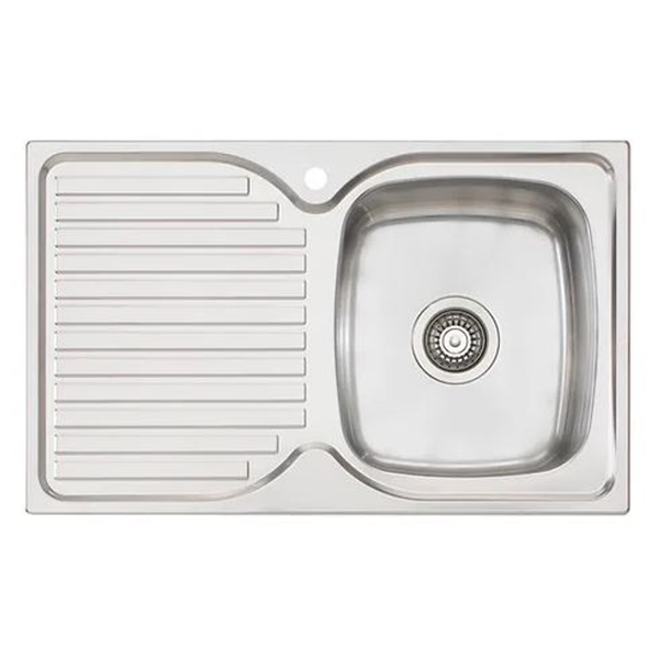 Oliveri Harmony Sink Single Bowl With Drainer  1 Tap Hole – Right Hand Bowl
