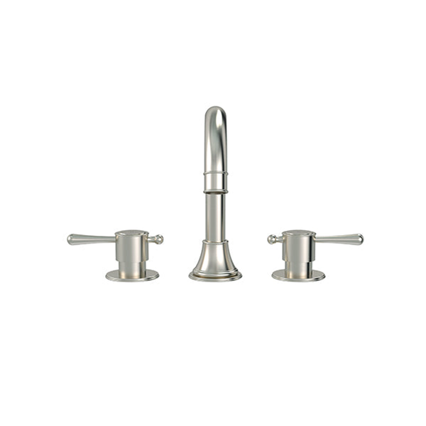 Meir Harrington Three Hole Basin Set With Lever Handle Brushed Nickel