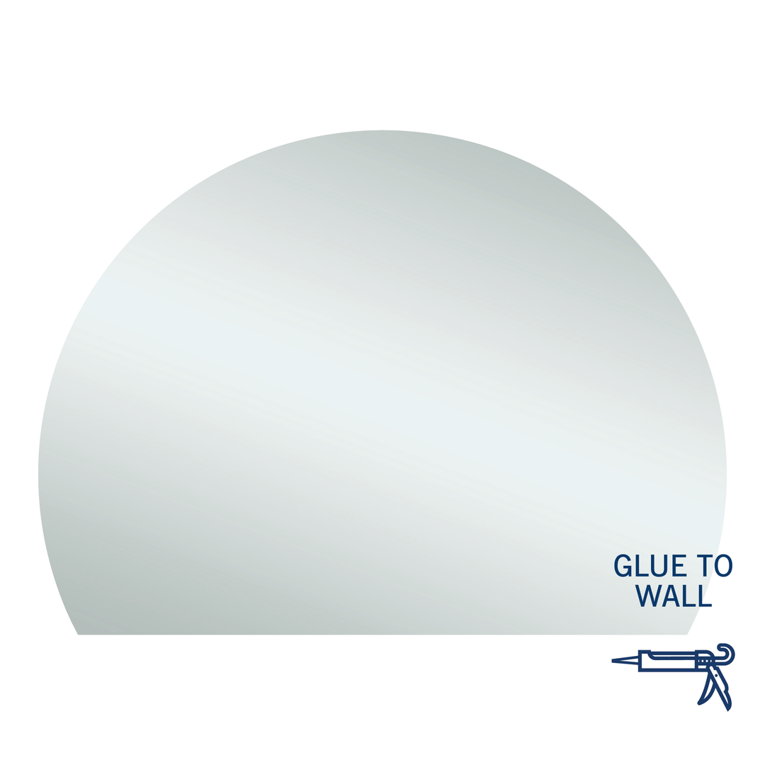 Thermogroup Hamilton D Shaped Polished Edge Mirror 1500x1100mm - Glue-to-Wall