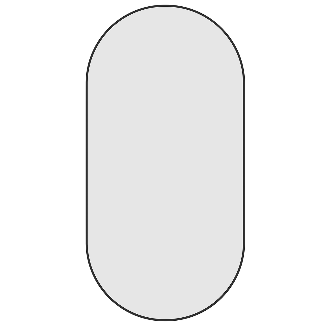 Thermogroup Havana Pill Black Framed Mirror - 500X1000Mm