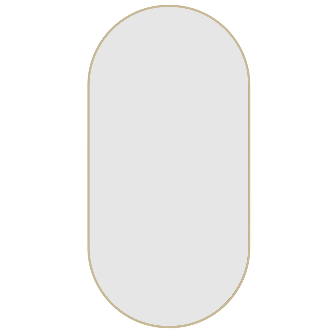 Thermogroup Havana Pill Gold Framed Mirror - 500X1000Mm - Includes Mirror Demister