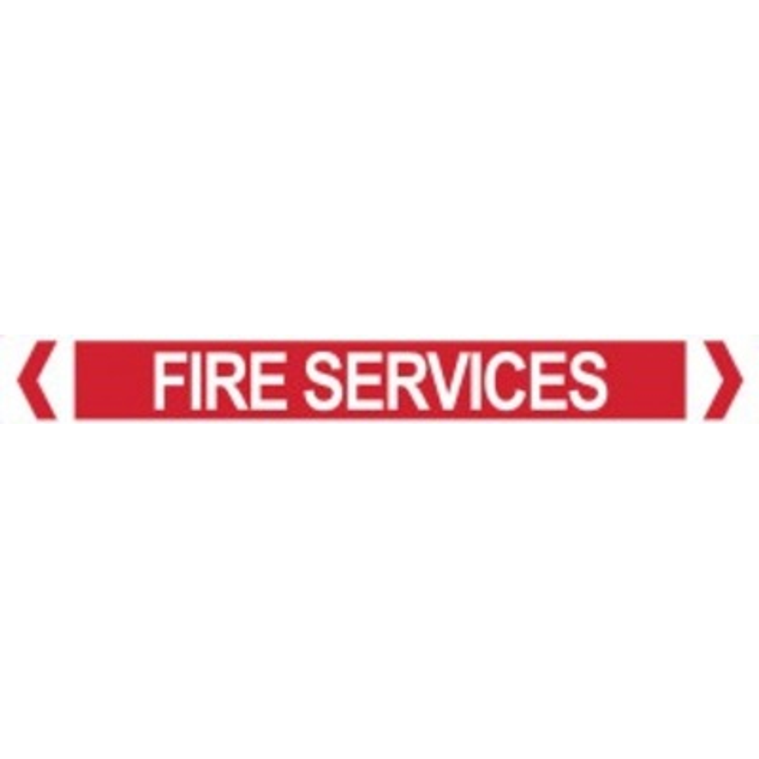 Pipe Marker Sticker (Med) Fire Service Pipe 10 Pkt 400Mm X 27Mm