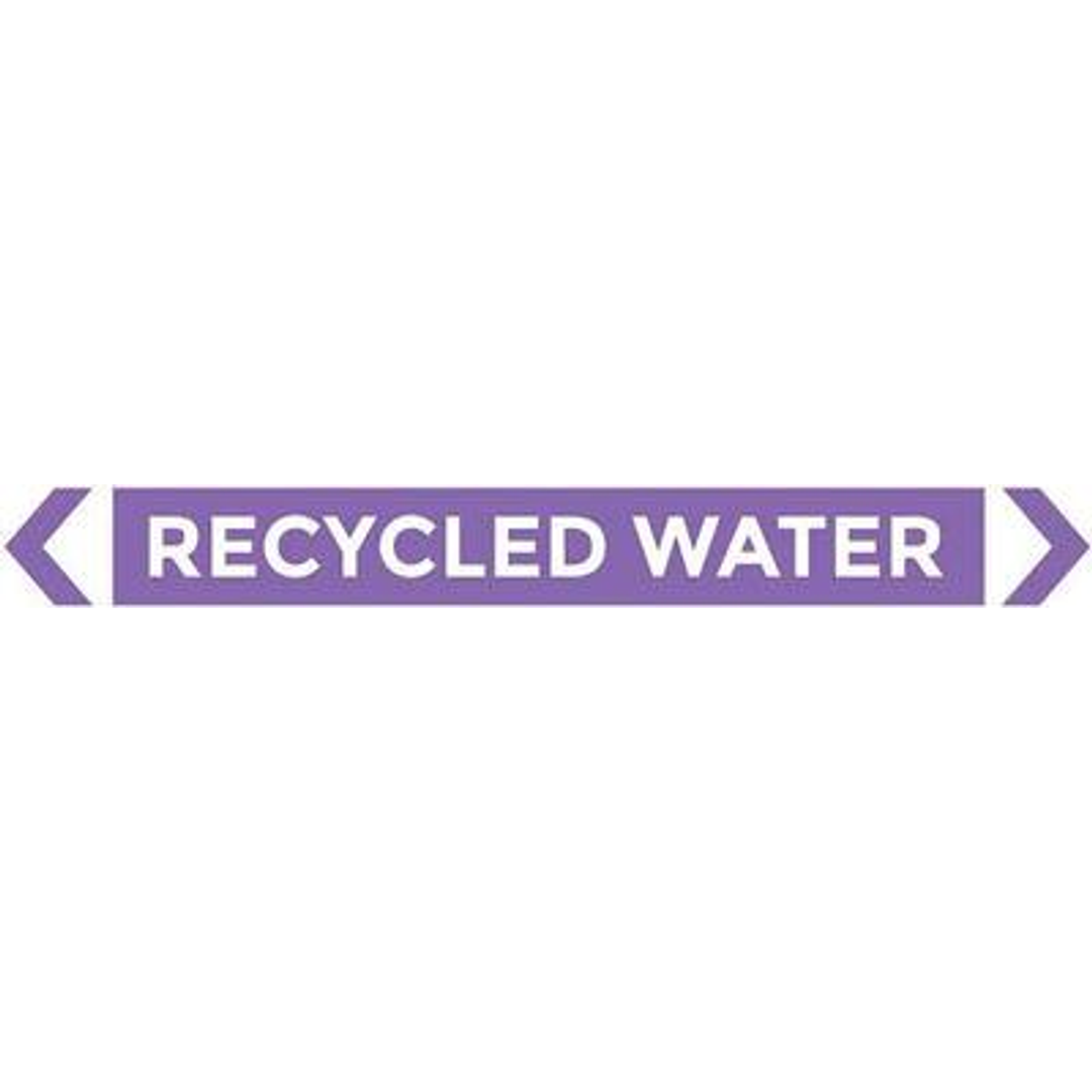 Pipe Marker Sticker (Med) Recycled Water Pipe 10Pkt 400Mm X 27Mm