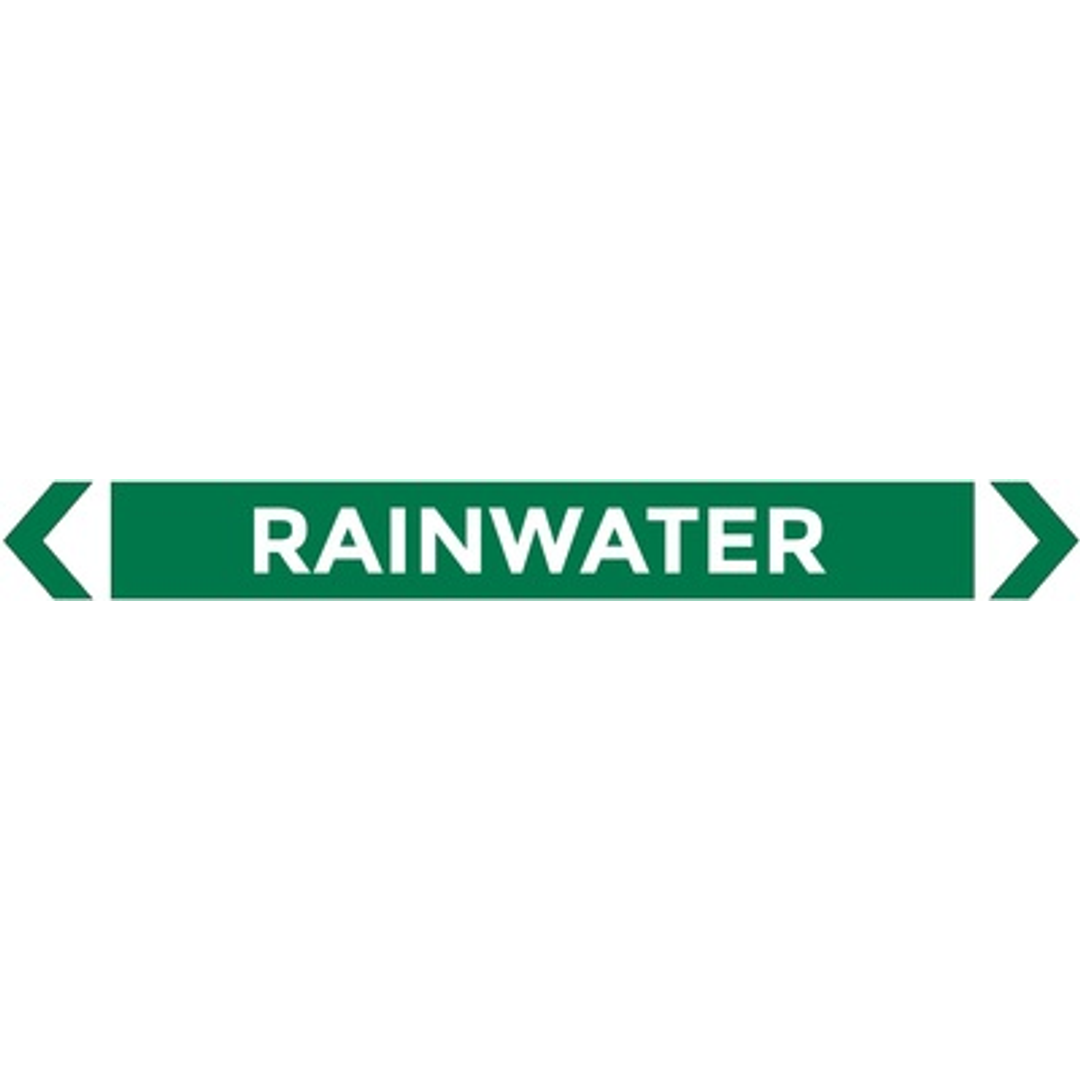 Pipe Marker Sticker (Med) Rain Water Pipe 10 Pack 400Mm X 27Mm