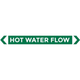 Pipe Marker Sticker (Med) Hot Water Flow 10 Pack 400Mm X 27Mm
