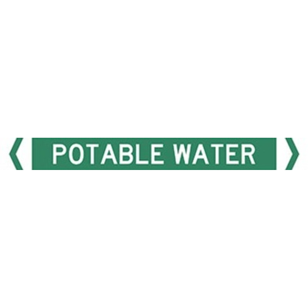 Pipe Marker Sticker (Med) Potable Water 10 Pack 400Mm X 27Mm